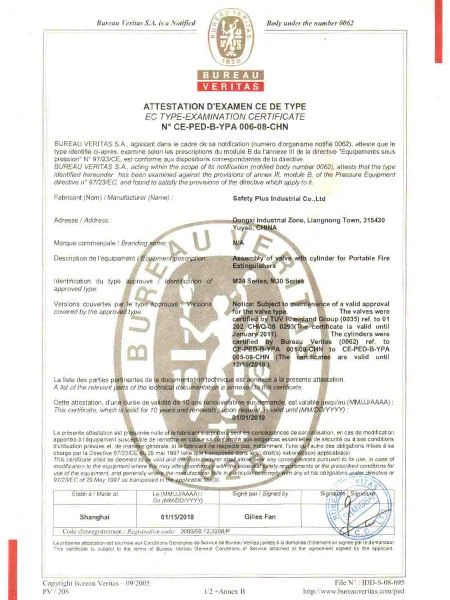 CE certificate valve&cylinder